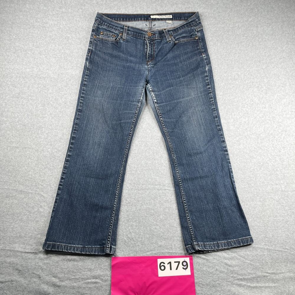 DKNY Denim Jeans Womens Size 14 Dark Wash Distressed Casual